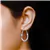Italian Design Sterling Silver Diamond-Cut Drop Shape Hoop Earrings