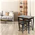 3-Piece Wood Top Espresso Brown and Faux Marble Table Set