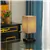 15” Black Desk lamp with Charging Outlet Fabric Shade (set of 2)