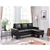 Jenna 76 in. W Flared Arm Faux Leather L Shaped Sofa in Black