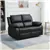 Double Reclining Loveseat, PU Leather Manual Recliner Sofa with Pullba