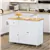 Rolling Kitchen Island on Wheels, Utility Serving Cart with Rubber Woo