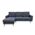 Urban Cali San Marino Sectional Sofa with Left Chaise in Dark Grey