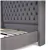 Grey Fabric Wing Bed with Deep Button Tufting and Nailhead - Queen