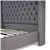 Grey Fabric Wing Bed with Deep Button Tufting and Nailhead - King