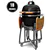 Ceramic Kamado BBQ Grill - Black- 18' with Stand and Bamboo Sideboard