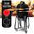 Ceramic Kamado BBQ Grill - Black- 18' with Stand and Bamboo Sideboard