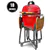 Ceramic Kamado BBQ Grill - Red- 18' with Stand and Bamboo Sideboard