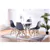 Round Lacquered Eiffel 5P Pc Dining Set w Grey Eiffel Chairs