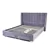 Grey Velvet Fabric Storage Bed w Wing Headboard - Queen