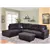 103.5' Wide Linen Sofa & Chaise with Ottoman Chocolate