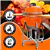 Ceramic Kamado BBQ Grill - Orange- 18' with Stand and Bamboo Sideboard
