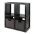 3 - Pc 2x2 Storage Shelf with 2 Foldable Woven Baskets - Black