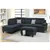Cirta 3-Pieces Modern Sectional Set Upholstered in Black Polyfiber wit