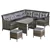 6 Pieces Wicker Sectional Couch with Cushions, Dining Table Dark Grey