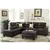 Marsala 3-Piece Living Room Sectional Sofa with Ottoman in Espresso Bo