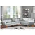 Milan 2-Piece Sectional with Wedge Covered in Light Grey Velvet Fabric