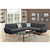 Erts Ash Black 2 Piece Sectional Sofa Upholstered in Poly Fiber