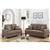 Kormat 2 Pieces Sofa in Coffee Polyfiber with  Plush Pillow Seat and B