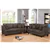 Manchester 2 Pieces Contemporary Sofa Set Upholstered in Black Coffee