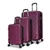 NICCI Highlander Collection Luggage 3 Piece Set Plum