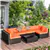 7pcs Garden Wicker Sectional Set - Orange