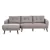True Contemporary Elizabeth Left Chaise Sectional Sofa in Nia Grey