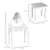 Wooden Wooden Vanity Table Set and Padded Stool- White