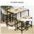 5 Pieces Industrial Table Set with 4 Stools - Oak