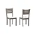 7-PC Antique Grey Dining Chairs w/ Creme Fabric Seats