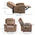 8 Points Vibration Massage Microfiber Reclining Chair, Brown