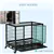Heavy Duty Dog Crate Cage with Lockable Wheels and Removable Tray