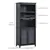 Multifunctional Bookcase w/ Double Glass Doors Cupboards, Black