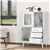 Sideboard White Accent Cabinet with Sliding Glass Door, 3 Drawers