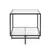 Glass End Table, Modern Side Coffee Table with 2 Tier Storage