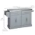 Rolling Kitchen Island with Stainless Steel Top - Grey
