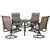 5-Piece Patio Dining Set with Swivel Rocker Chairs