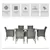 Seven-Piece Rattan Dining Set with Cushions