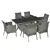 Seven-Piece Rattan Dining Set with Cushions