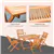 5-Piece Wood Patio Dining Set with Folding Design
