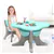 Blue Table Set with 2 Chairs and Storage Baskets for Kids and Toddlers