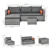 Grey Wicker Patio Furniture Set with Coffee Table, Cushions, Pillows
