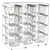 Storex Storage Rack with 12 Cubby Bins, Clear