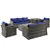 6-Piece Outdoor Conversation Set with Storage Table - Blue