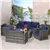 6-Piece Outdoor Conversation Set with Storage Table - Blue