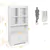 CubeScape 4-Tier Display Shelf with Double Doors - White