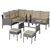 Khaki 6 PCS Outdoor Patio Dining Table Sets All Weather PE Rattan