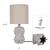 Faux Wood Table Lamp, 15.75' White Wash Faceted Lamp for Home (2 Set)