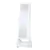 Standing Jewelry Cabinet Armoire with LED Lights, Mirror, White