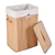 Natural Bamboo Laundry Basket with Lid and Handles - Rectangle